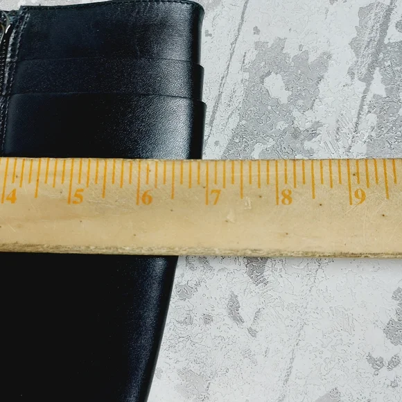 Tahari Kaley Black Leather Knee High Buckle Ridding Boots A920 - Picture 11 of 13